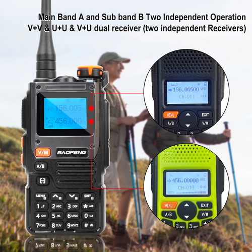 Quansheng UV K6 5W Air Band TPYE-C Charge Display UHF VHF Dual Band Walkie Talkie Weather Ht Am Fm Wireless Two Way